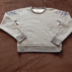 NWT Rag & Bone New York Fleece Two-tone Sweatshirt Heather Grey Crew Neck Top